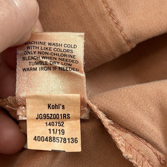 SO Jacket L Rust Orange Pinstripe Lightweight Button Front Collared Long Sleeve - Picture 9 of 12